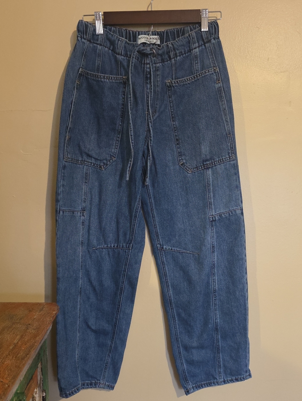 Scotch & Soda Drawstring Denim Pants - Medium Blue